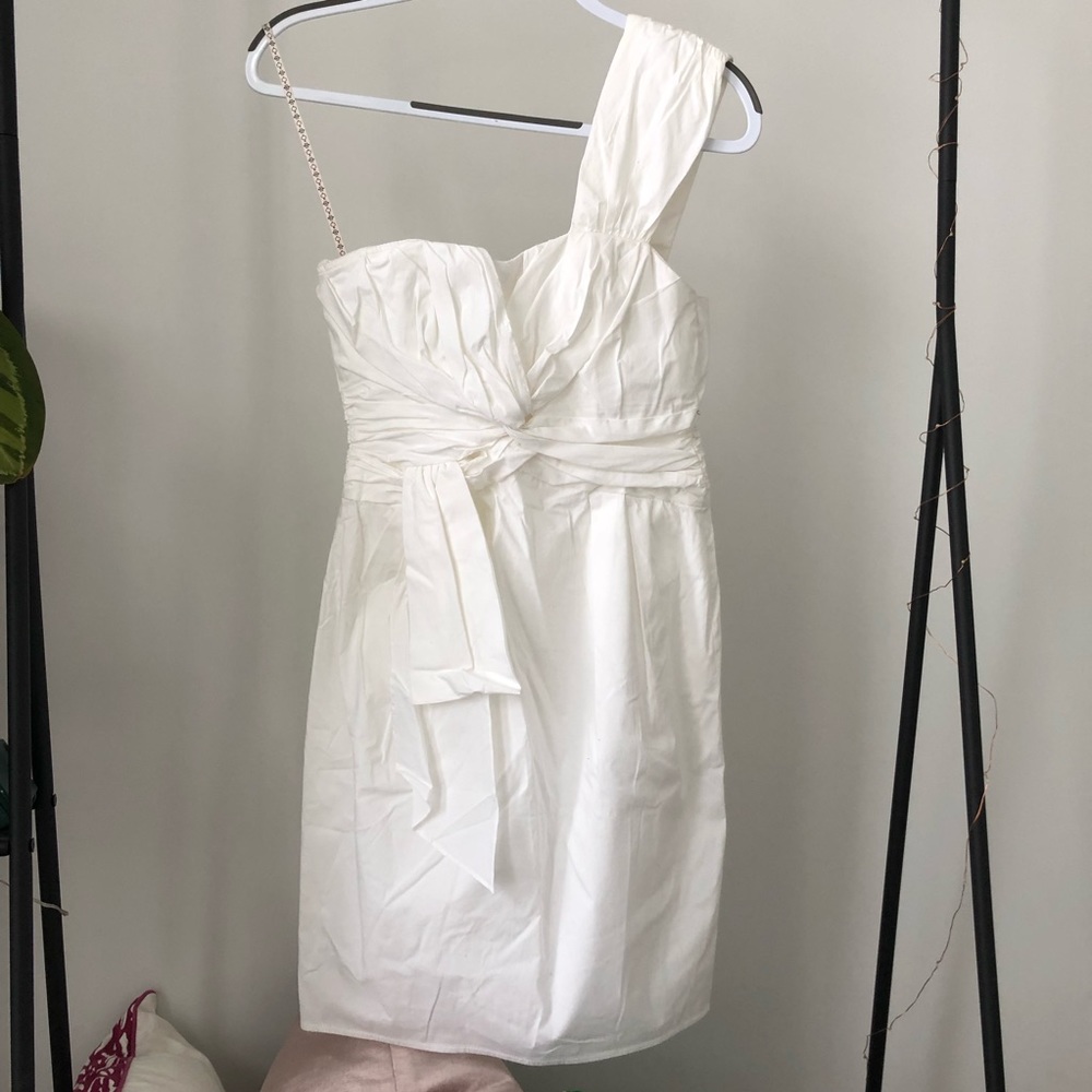 Nanette Lepore 1-Shoulder White Cocktail Dress